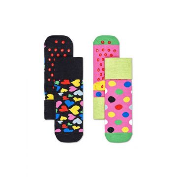 HappySocks 2 pack Hearts antislip socks  KHEA19